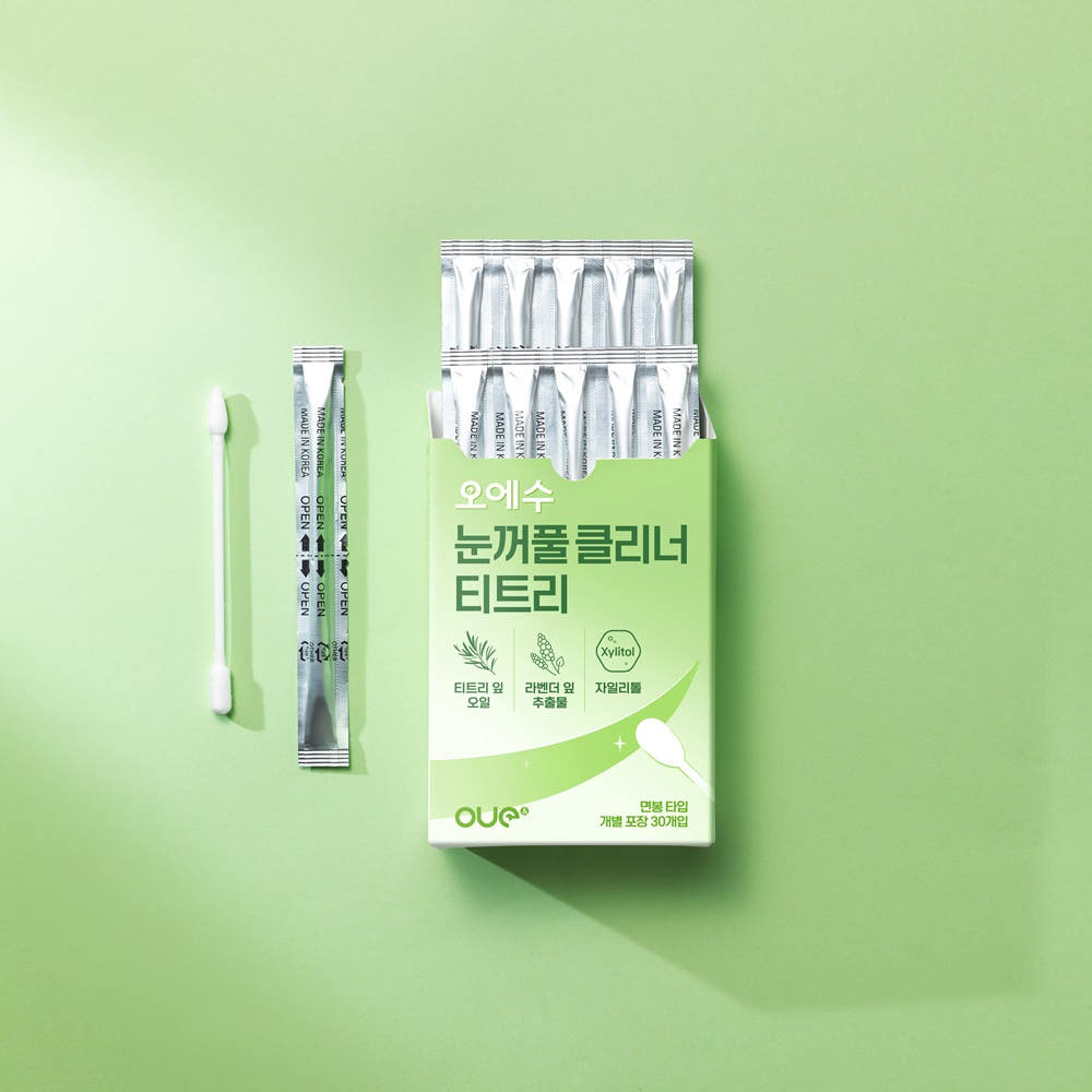 오에수 눈꺼풀 클리너 티트리 면봉 마이봄샘 세정 세척 눈기름샘 리무버스틱 (30개) 개별포장 휴대용